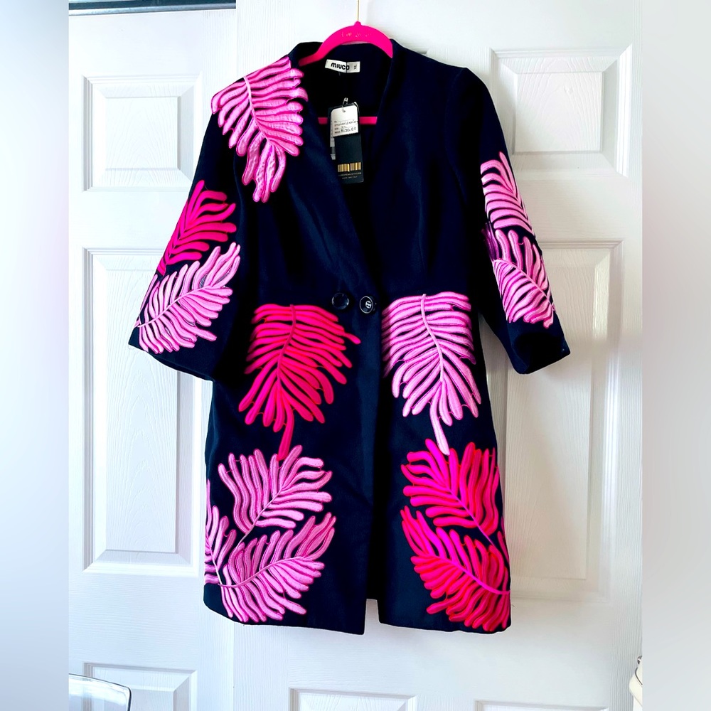 NWOT - Navy Blue Sleeveless Coat - Picture 2 of 6